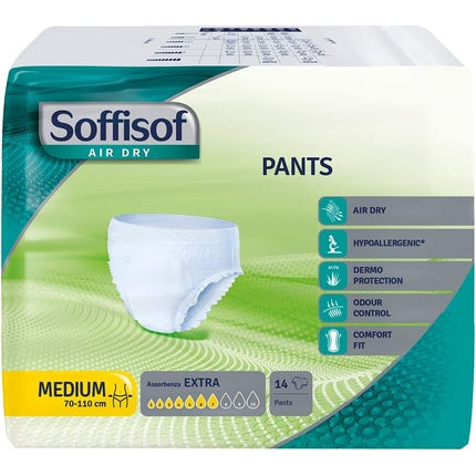 Pantaloni absorbanti Soffisof, Air Dry, Medium, albi