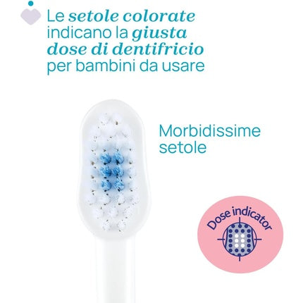 Periuță de dinți copii, Chicco, fuchsia, tema hipopotam