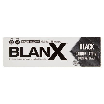Pasta de dinți, Blanx, Black, albire cu cărbune activ