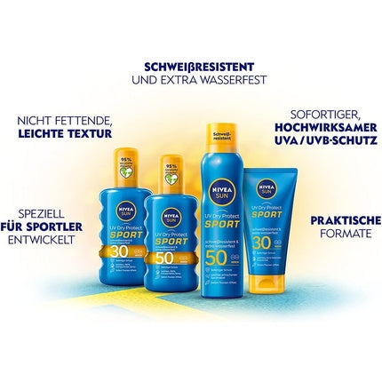 Spray protecție solară, Nivea, Sport, albastru, 200 ml