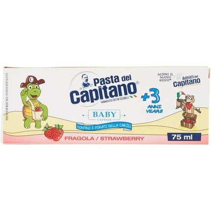 Pastă de dinți baieți, Pasta del Capitano, căpșuni, 75ml, 3+ ani