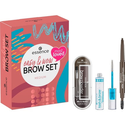 Set machiaj sprâncene, Essence, Easy & Wow, mediu
