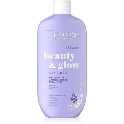 Loțiune corp, Eveline, Beauty & Glow, violet, 350ml