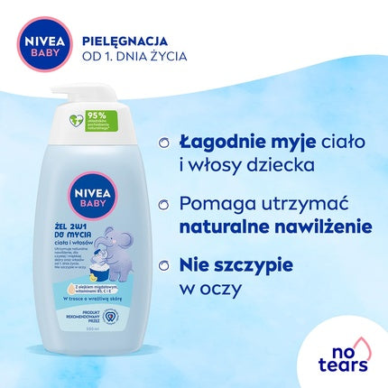 Gel spumant body & hair, Nivea, 2in1, 500ml