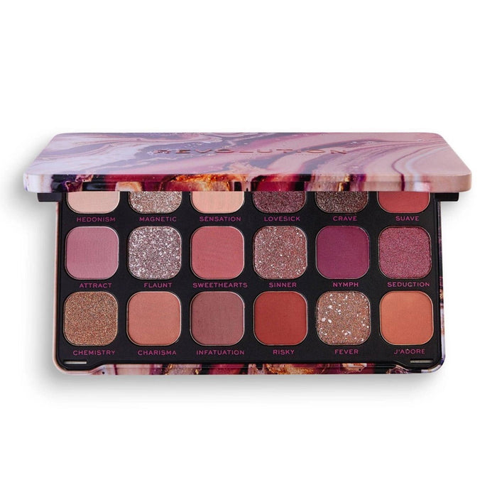 Paletă de farduri de pleoape Makeup Revolution Forever Flawless Allure, 18 nuanțe, 19,8 g