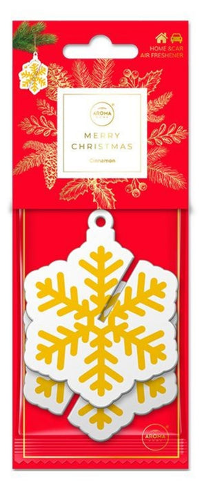 Odorizant de cameră Aroma Car Xmas 3D Snowflake, aromă de scorțișoară