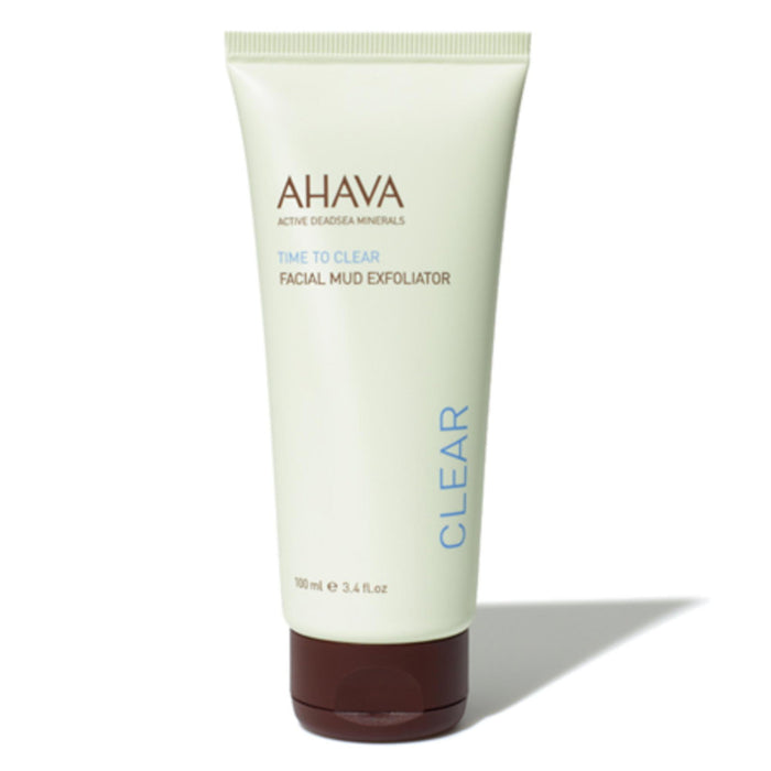 Exfoliant facial Ahava Time To Clear, cu nămol, utilizare săptămânală, 100 ml