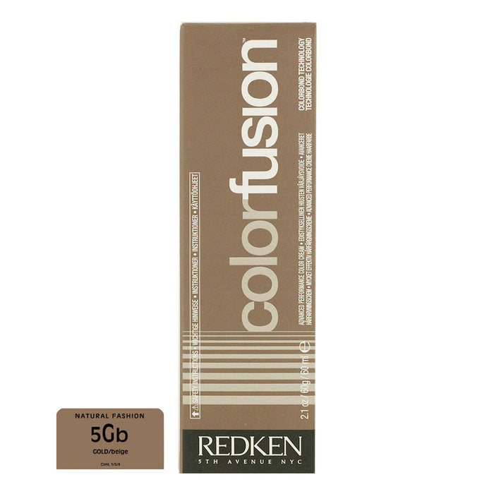 Vopsea permanentă de păr Redken Color Fusion, nuanța 5Gb Gold/Beige, 60 ml