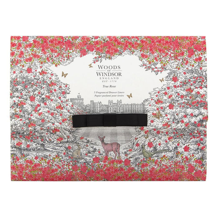 Foi parfumate pentru sertare Woods Of Windsor True Rose, parfum de trandafir, 5 buc