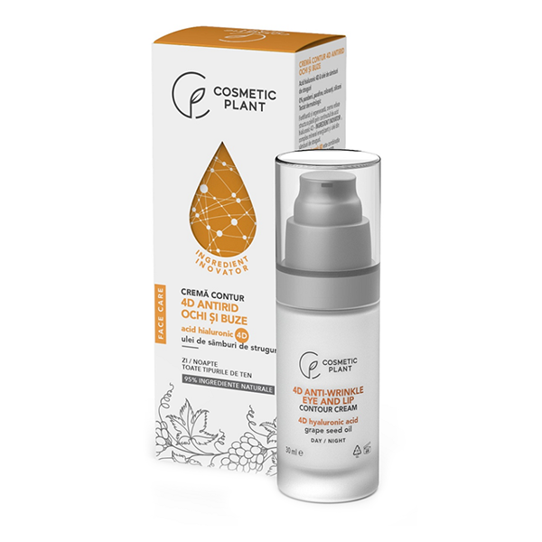 Cremă contur ochi și buze Cosmetic Plant Face Care 4D, antirid, hidratantă, 30 ml