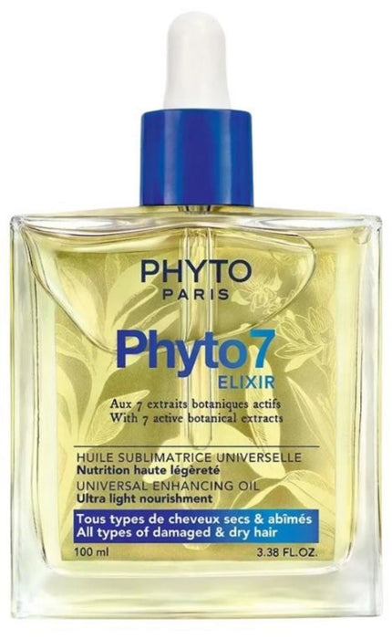 Ulei pentru păr Phyto Phyto7 Elixir, hrănitor și hidratant, pentru păr uscat și deteriorat, 100 ml