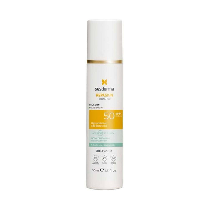 Cremă de față Sesderma Repaskin Urban 365, matifiantă, pentru ten gras, SPF 50, 50 ml