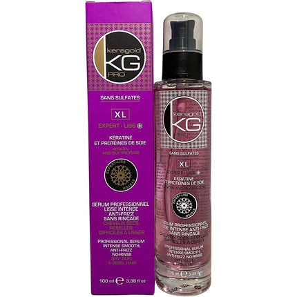Serum de Păr Keragold KG Expert Liss XL pentru păr uscat și rebel, cu keratină și proteine de mătase, 100ml