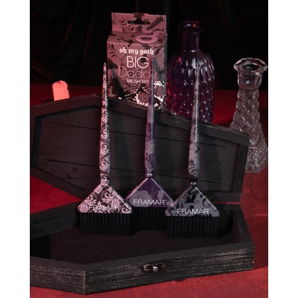 Perie Colorant Păr, Set Goth, Design Damaschin Negru