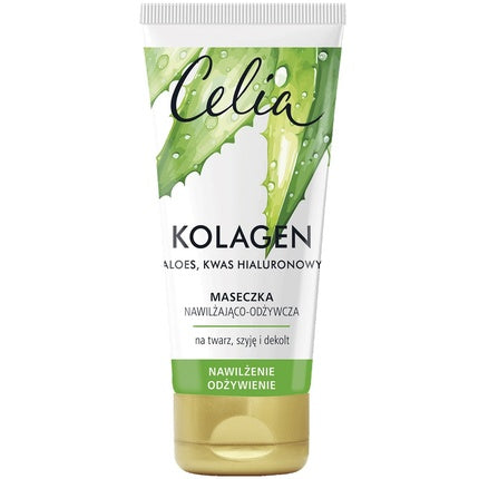 Mască facială hidratantă, Celia, Colagen, Aloe Vera, Hialuronat de sodiu, 60 ml