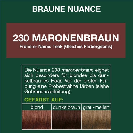 Cremă colorant păr, Logona, 230 Maro Castaniu, 150ml