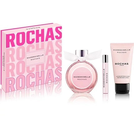 Set Parfum Rochas Mademoiselle, 50 ml + 7.5 ml + Loțiune Corp, Culoare Roz
