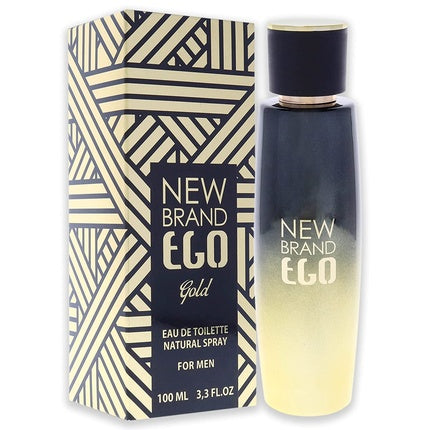 New Brand Ego Gold, Eau de Toilette 100 ml pentru bărbați, sticlă cu gradient auriu