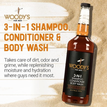 Dy's 3-in-1 Shampoo Conditioner Body Special Edition, Duke Cannon, Whiskey Bottle, 946ml