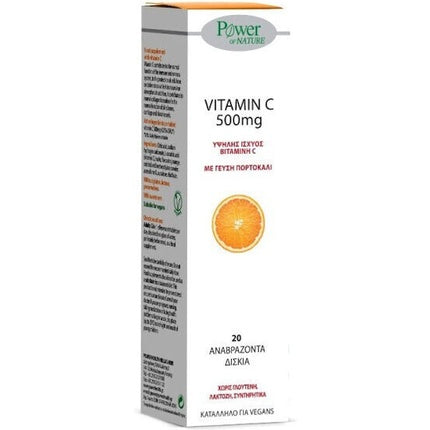 Pastile Efervescente Vitamin C 500mg, Power Health, cu aromă de portocale, 20 buc