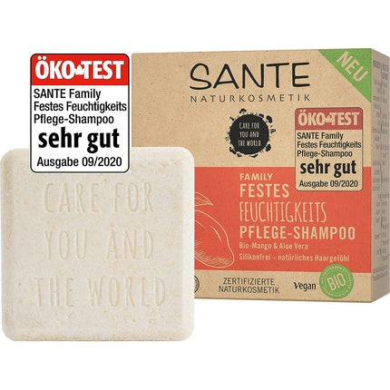 Șampon Solid pentru Păr Uscat, SANTE Naturkosmetik, Aloe Vera și Mango, 60g