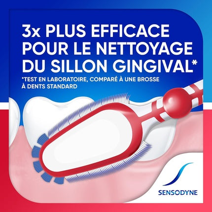 Periuță de dinți Sensodyne Sensitivity & Gums, moale, roșu și albastru