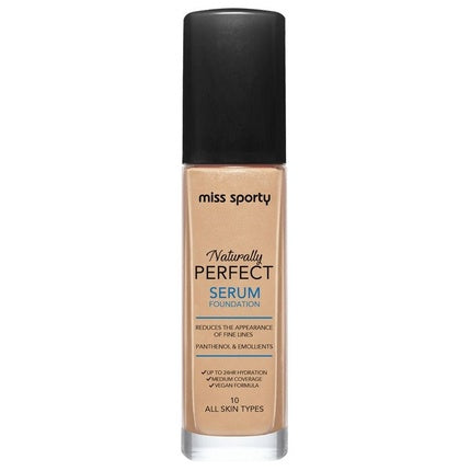 Fond de ten lichid Miss Sporty Naturally Perfect Serum Foundation, culoare Bej 10, 30ml