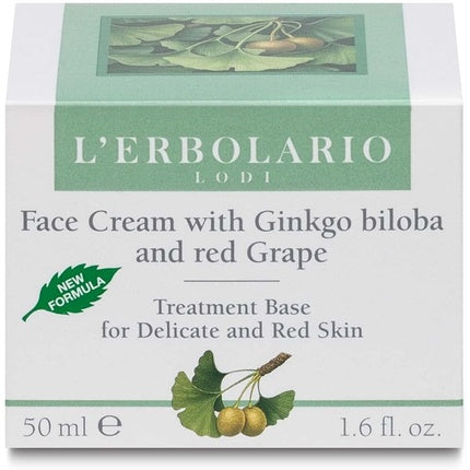Crema Facială Rehidratantă L'Erbolario, cu Ginkgo Biloba și Strugure Roșu, 50 ml