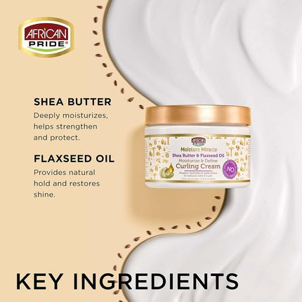Cremă modelare păr, African Pride Moisture Miracle Shea Butter & Flaxseed Oil, 12 oz