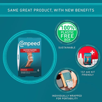 Compeed Blister Plasters, Medium, 6 bucăți, protecție blister