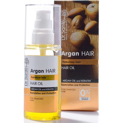 Serum de păr Dr. Santé cu ulei de argan și keratină pentru păr deteriorat, 50ml