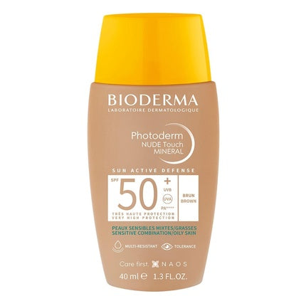 Cremă facială fotoprotectoare Bioderma Photoderm Nude Touch Mineral SPF50+, Bronzer, 40ml