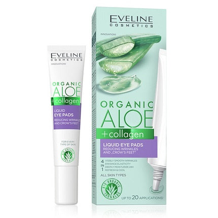 Pads pentru ochi Eveline, aloe organic + colagen, 20ml