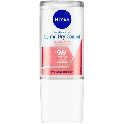 Nivea Derma Dry Control Ball Antiperspirant, Alb, Roz, 50 ml