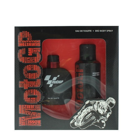 Set Cadou Parfum Bărbați, MotoGP, Eau De Toilette 100ml + Deodorant Spray 150ml, Negru