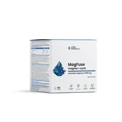 Aura Herbals MagFuse, Magneziu + Zinc, 30 plicuri