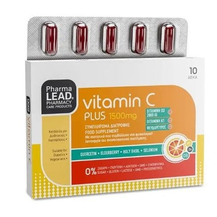 Pharmalead Vitamin C Plus 1500 Mg, Suport pentru sistem imunitar, 10 tablete