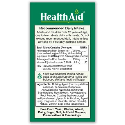 Supliment Ashwagandha, HealthAid, extract rădăcină 350mg