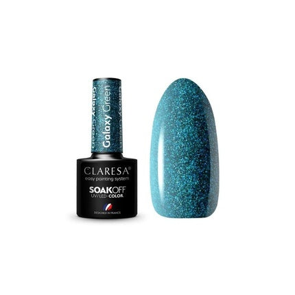 Lac Unghii Gel Claresa, Galaxy Green UV, 5ml, Verde Turcoaz