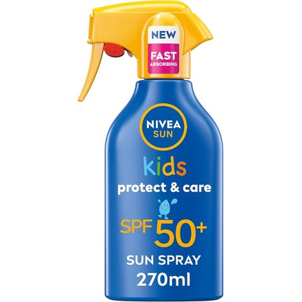 Spray de protecție solară Nivea Sun Kids Protect & Care, pentru copii, SPF 50+, 270 ml