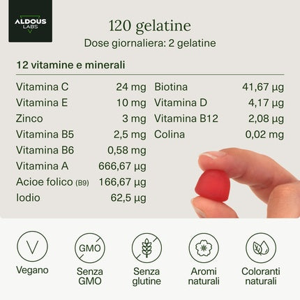 Gumivitamine, Aldous Labs, 120 buc, aromă mure