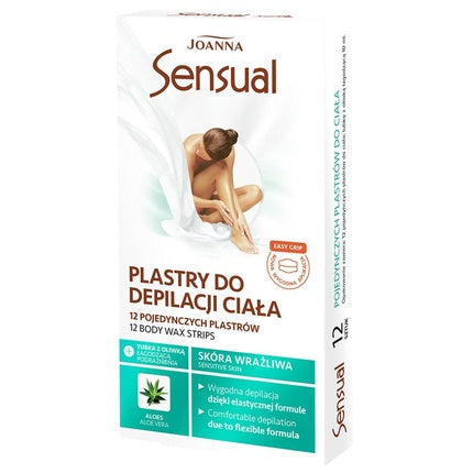 Plastre de ceară pentru corp, Joanna Sensual, cu aloe vera, 12 bucăți + ulei calmant