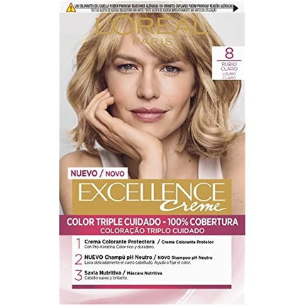Vopsea par, L'Oréal Paris, Excellence Crema N.8, 60g
