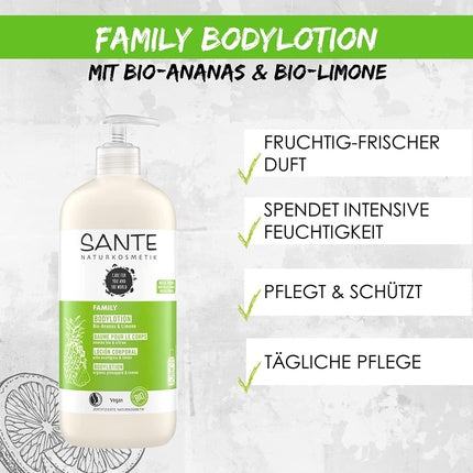 Lotiune corp, Sante Naturkosmetik, cu ananas si lamaie, 500 ml