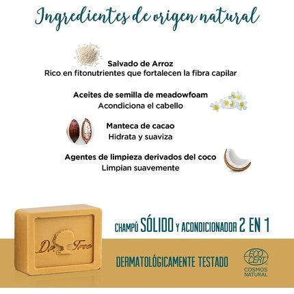 Șampon solid 2-în-1, Dr. Tree, revitalizant, 75g