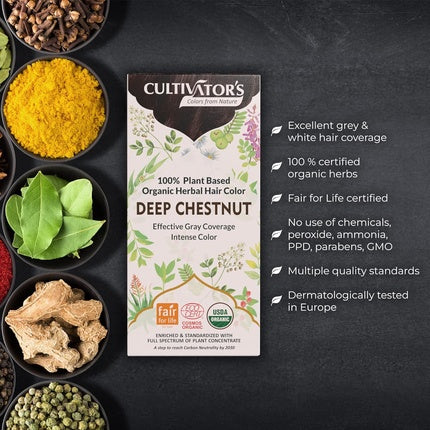 Vopsea Păr, Cultivator's, Deep Chestnut, Herbal