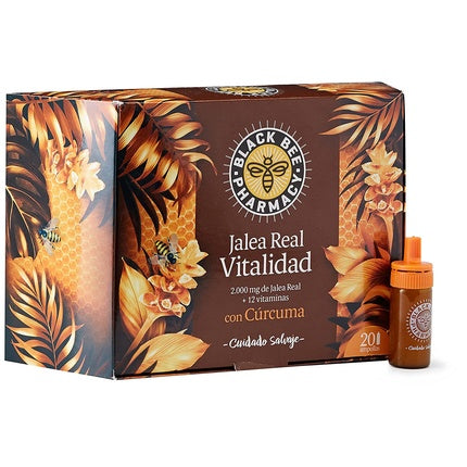 Ser facial revitalizant Black Bee Vitality, 20 ampule cu turmeric