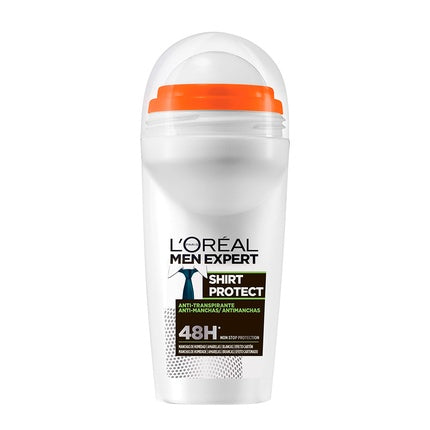 L'Oréal Paris Men Expert Shirt Protect, Roll-on antitranspirant, 50ml, alb cu capac portocaliu