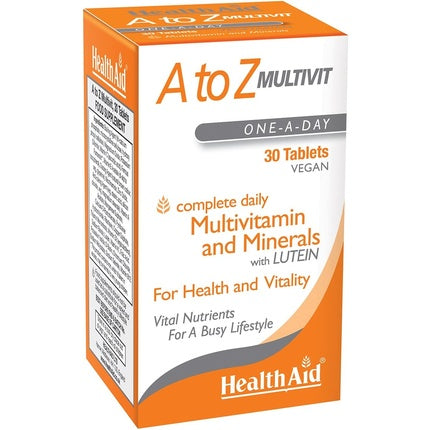 Tablete Multivitamine și Minerale, HealthAid, vegetale, 30 bucăți