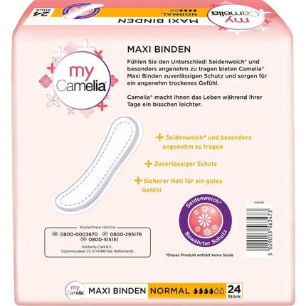 Camelia Sanitary Napkin Normal, 24 bucăți, roz